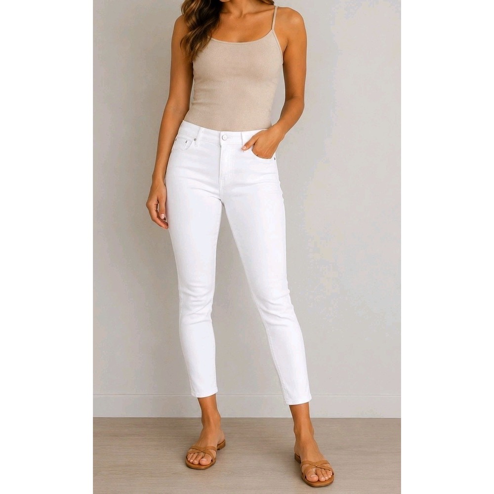 Celebrity Pink Juniors White Mid Rise Ankle Skinny Jeans Size 11/30 Stretch